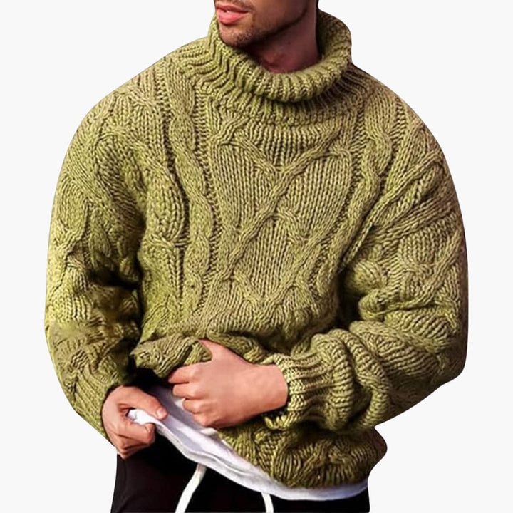 Efrén | Jersey de Cuello Alto de Hombre de Punto Trenzado