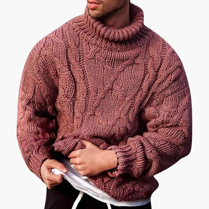 Efrén | Jersey de Cuello Alto de Hombre de Punto Trenzado
