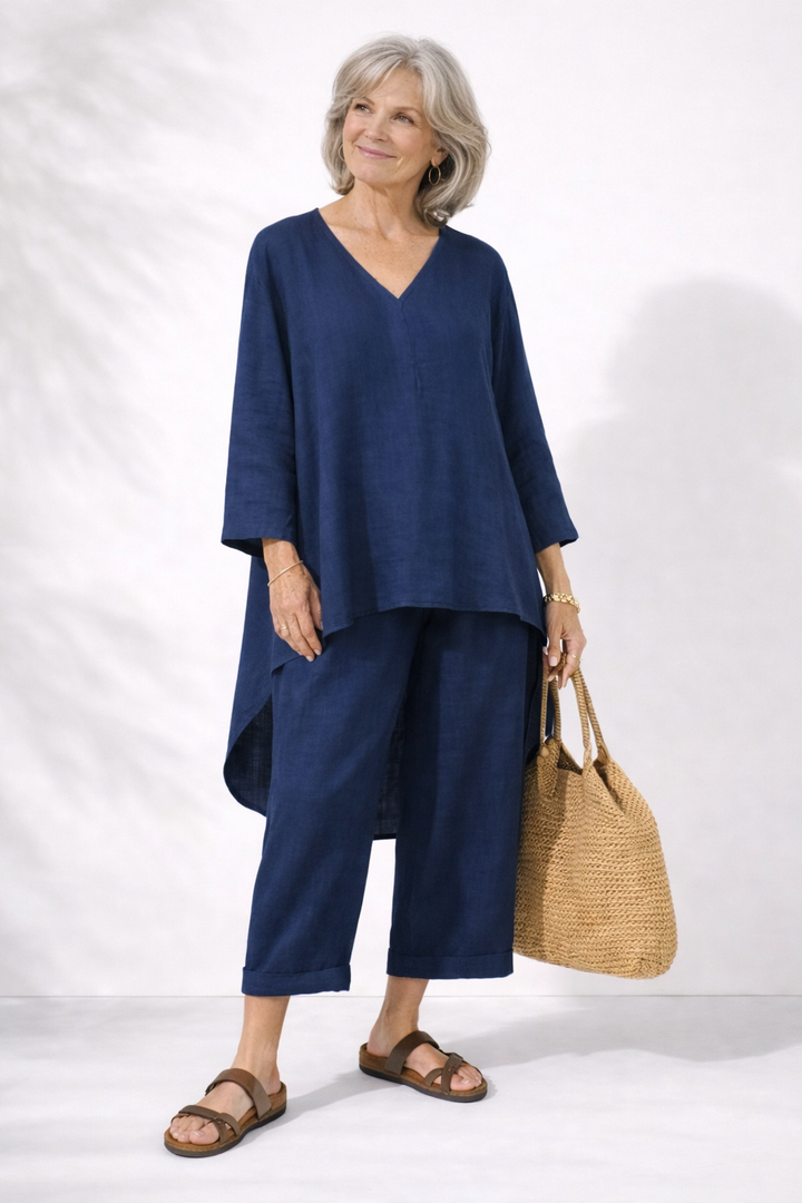 Adriena | Conjunto Elegante de Dos Piezas con Escote en V