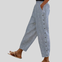 Lourdes | Pantalón con Botones Rayado