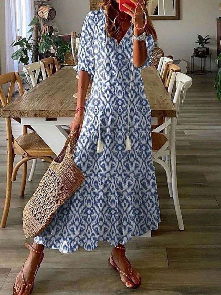 Irene | Vestido maxi floral de terciopelo elegante