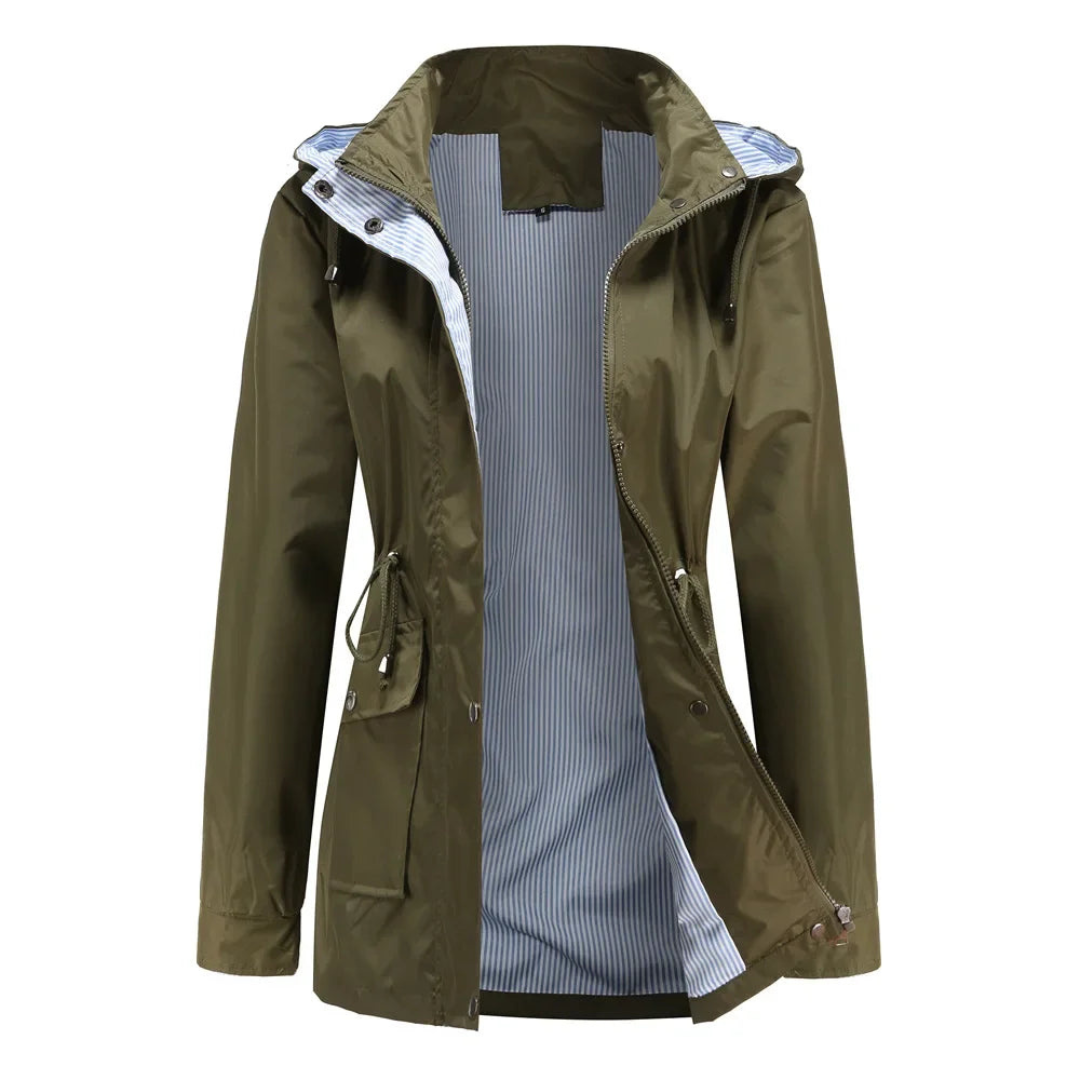 Aurelia | Gabardina Impermeable de Mujer con Capucha Desmontable