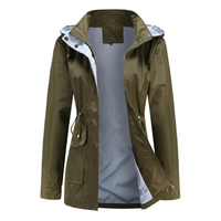 Aurelia | Gabardina Impermeable de Mujer con Capucha Desmontable