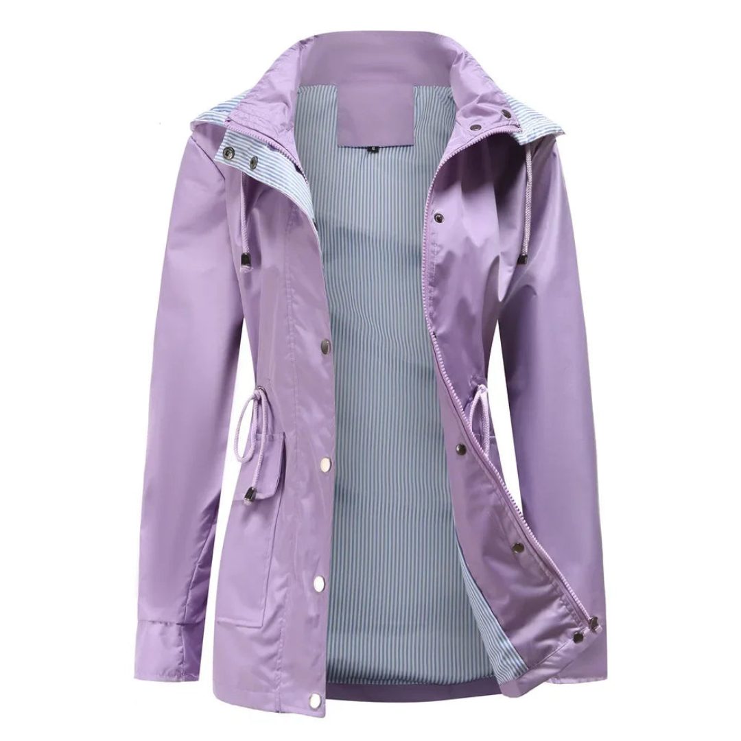 Aurelia | Gabardina Impermeable de Mujer con Capucha Desmontable