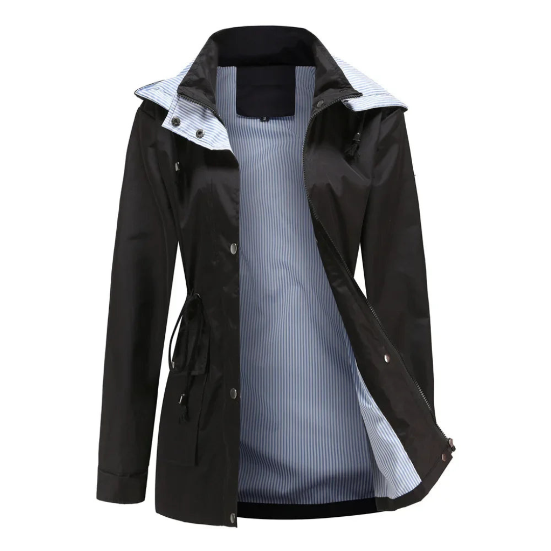 Aurelia | Gabardina Impermeable de Mujer con Capucha Desmontable
