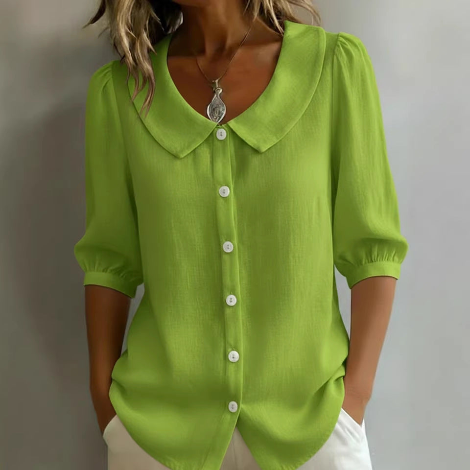 Maribel | Camisa Casual de Color Sólido