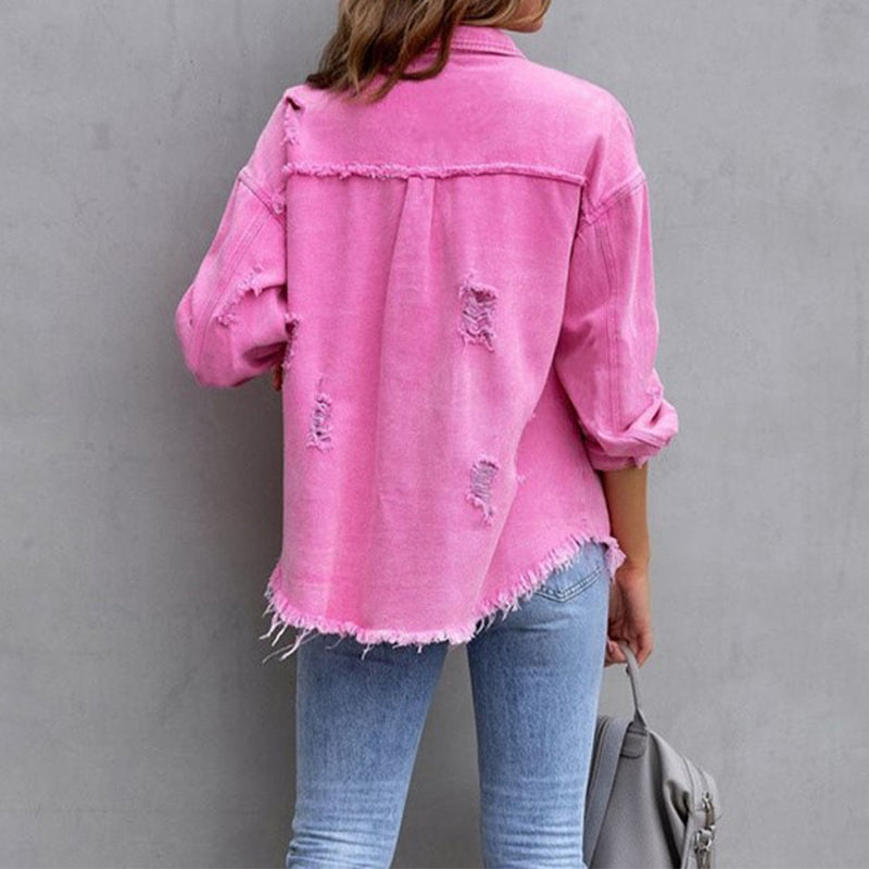 Salomé - Chaqueta Vaquera de Mujer con Efecto Desgastado