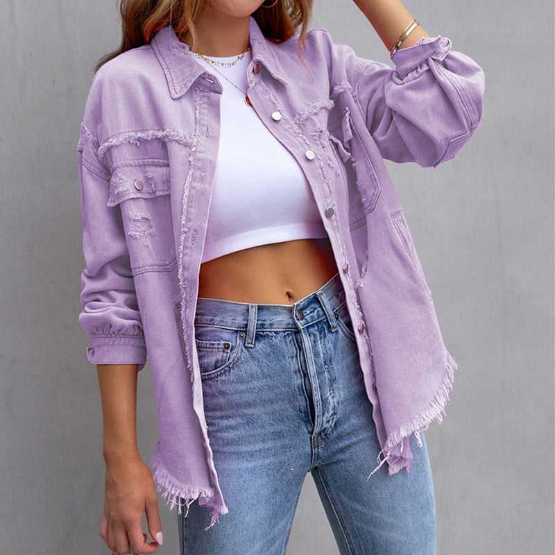 Salomé - Chaqueta Vaquera de Mujer con Efecto Desgastado