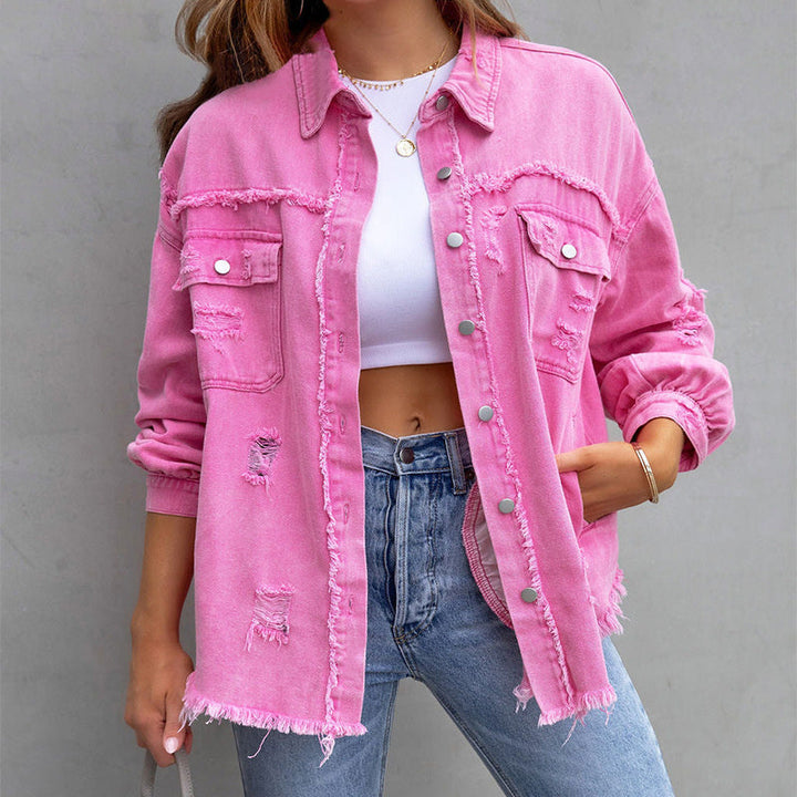 Salomé - Chaqueta Vaquera de Mujer con Efecto Desgastado