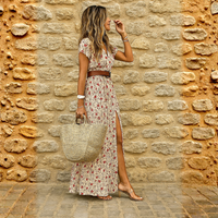 Noelia | Vestido largo bohemio fluido con cinturón