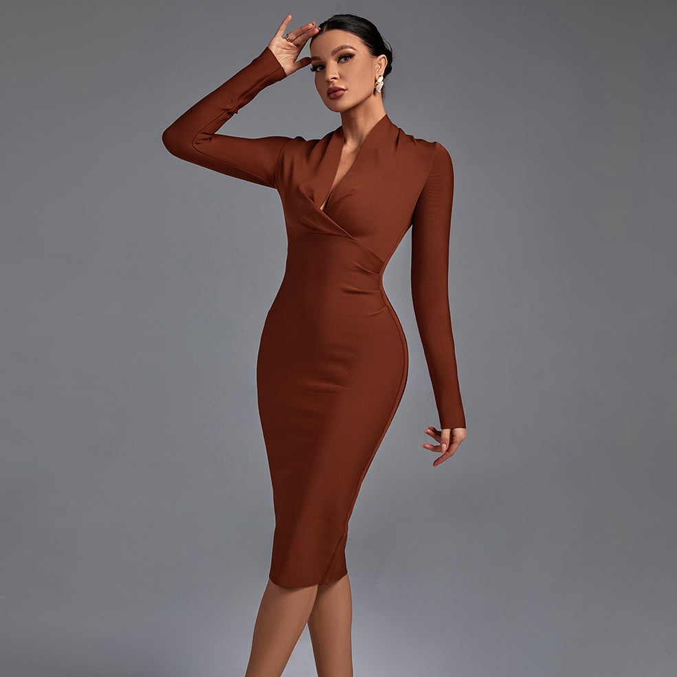 Samara | Vestido de Manga Longa con Escote en V
