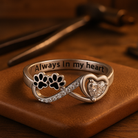 Elara™ | Anillo Infinito Corazón de Patita