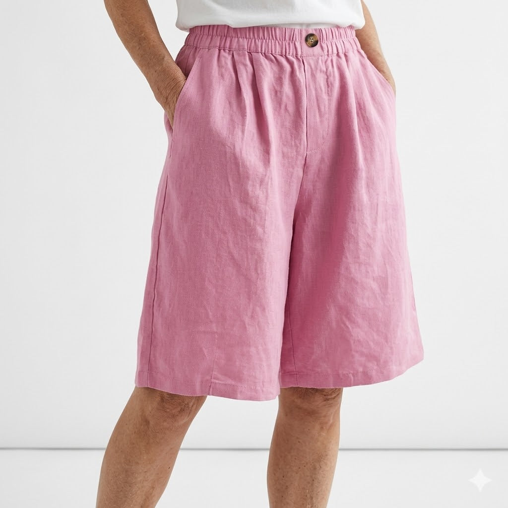 Isabella | Pantalones cortos de gran tamaño con cintura elástica, confort estival natural