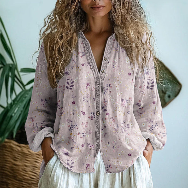Ebba | Blusa Elegante con Estampado de Hojas