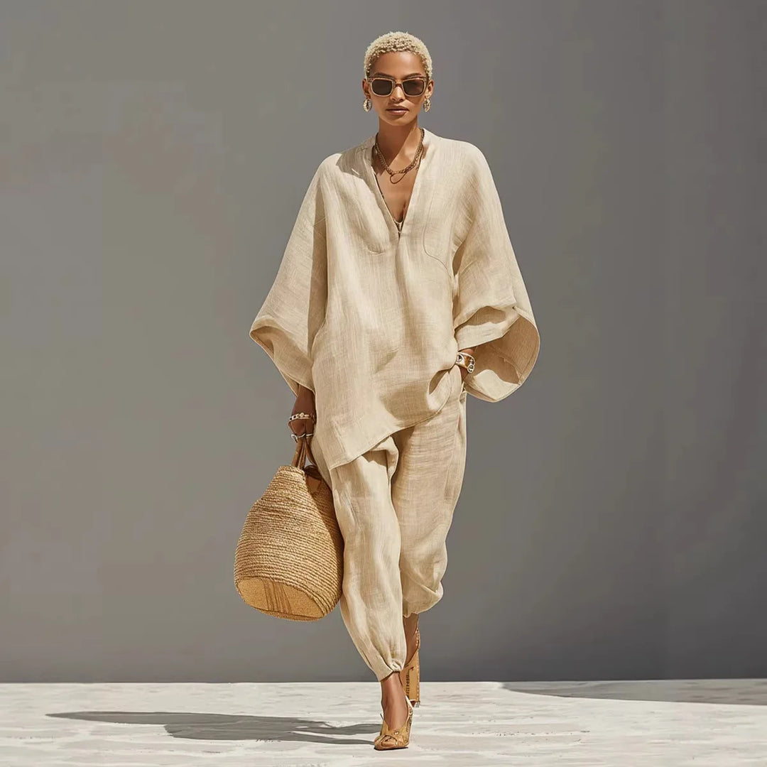Rita | Conjunto de Pantalón Estilo Holgado de Algodón