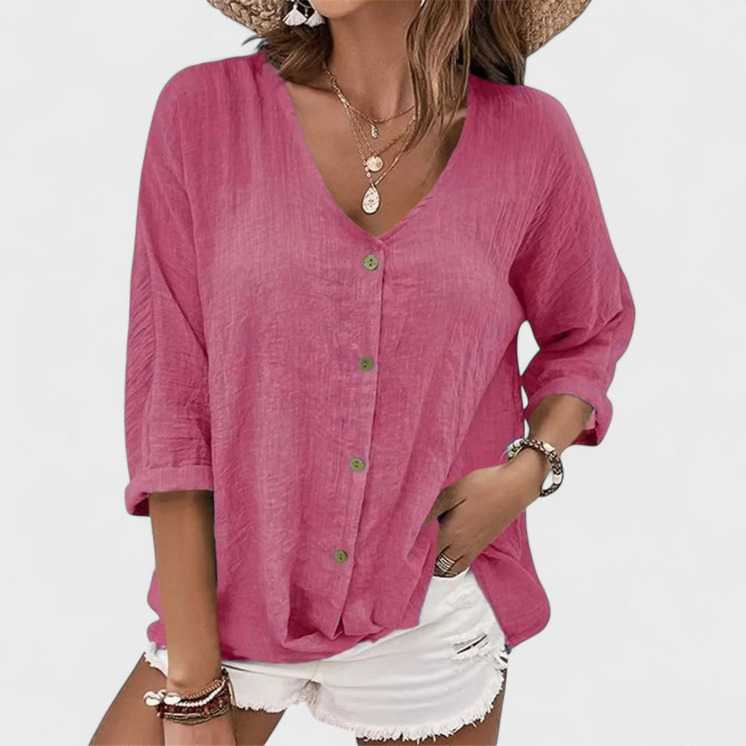 Elena | Blusa de Lino de Verano