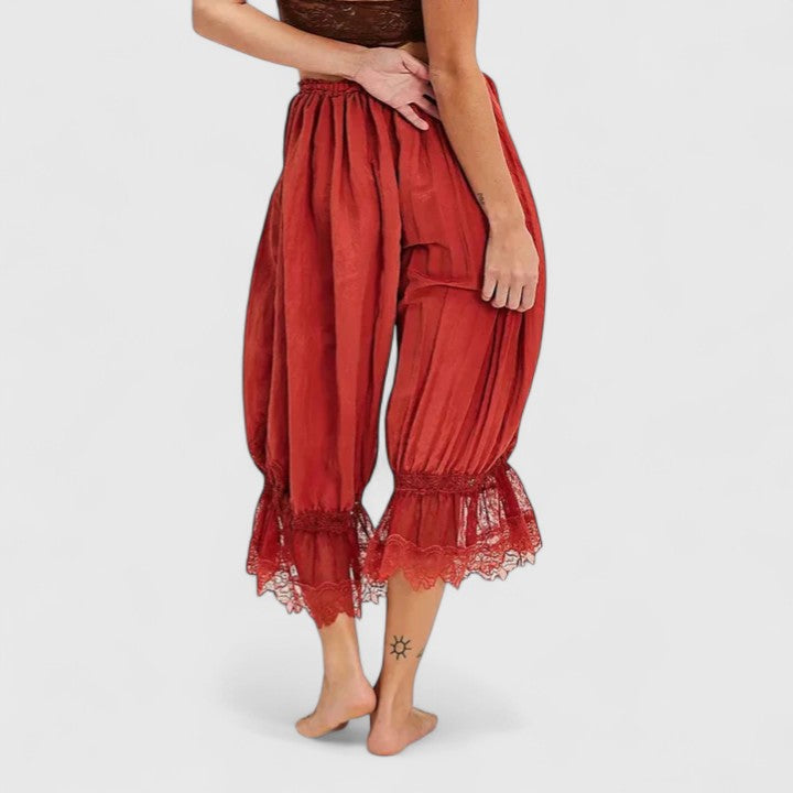 Flora | Pantalón de Mujer de Patchwork con Encaje