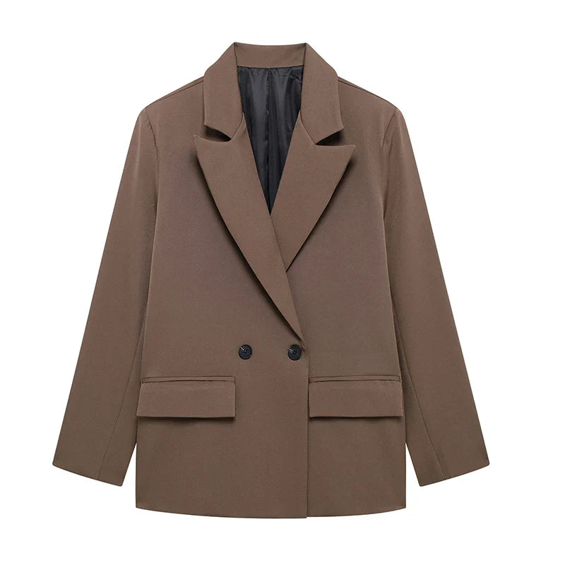 Zaida - Blazer Cruzada de Mujer Vintage con Bolsillos
