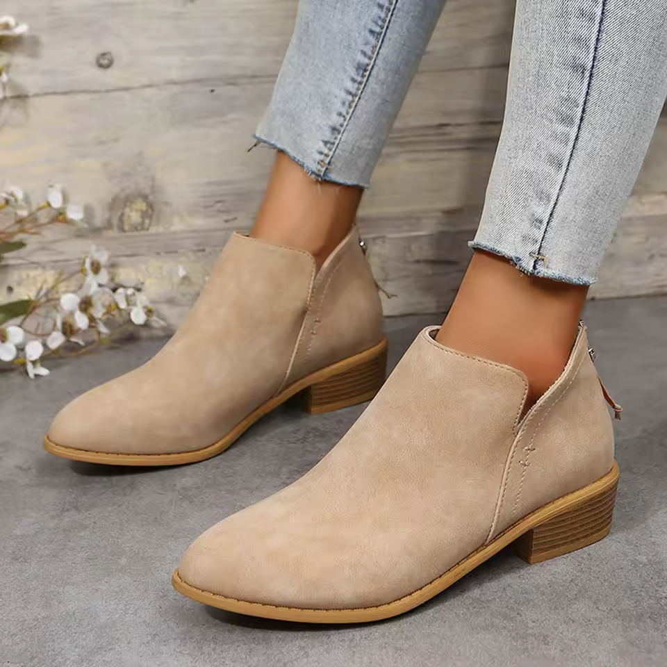 Lucrecia | Botines de Mujer sin Cordones con Tacón Bajo