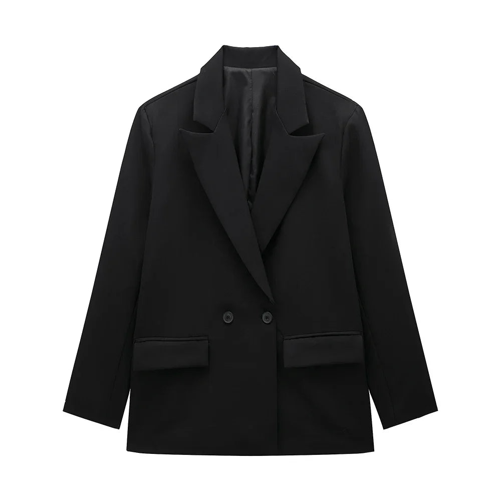 Zaida - Blazer Cruzada de Mujer Vintage con Bolsillos