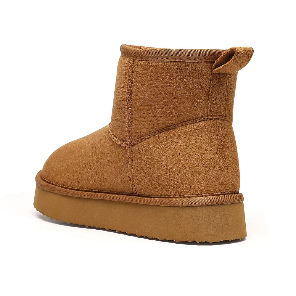 Amara | Bota Clásica Femenina de Invierno con Forro Peludo Interior