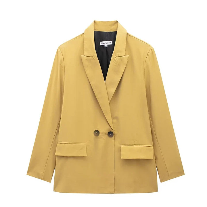 Zaida - Blazer Cruzada de Mujer Vintage con Bolsillos