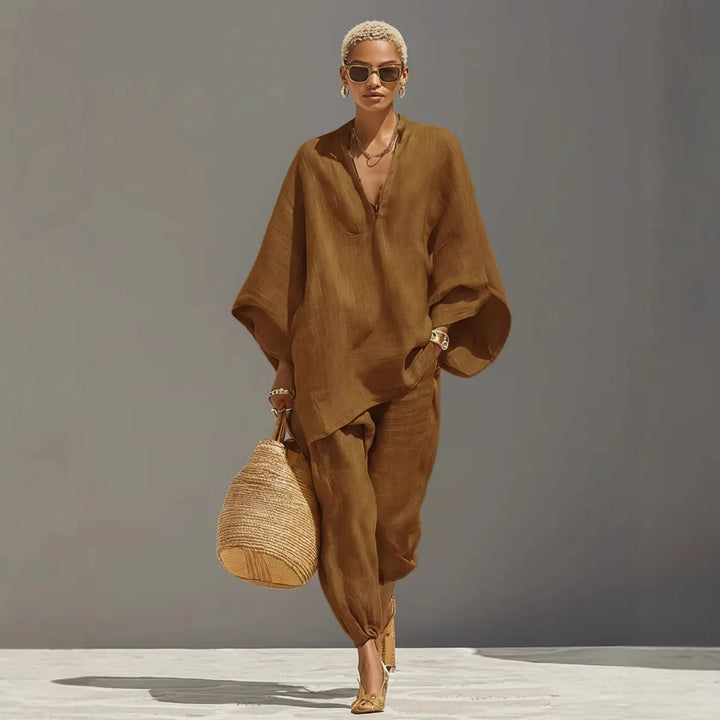 Rita | Conjunto de Pantalón Estilo Holgado de Algodón