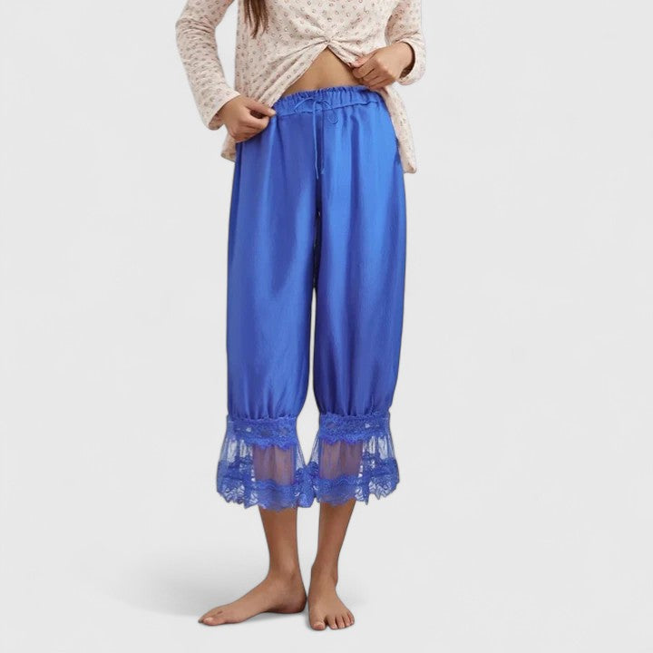 Flora | Pantalón de Mujer de Patchwork con Encaje