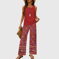 Leonor | Conjunto de Top Sin Mangas y Pantalones de Pierna Ancha