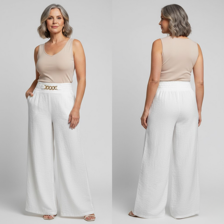 Marta | Pantalón ancho de tiro alto moldeador