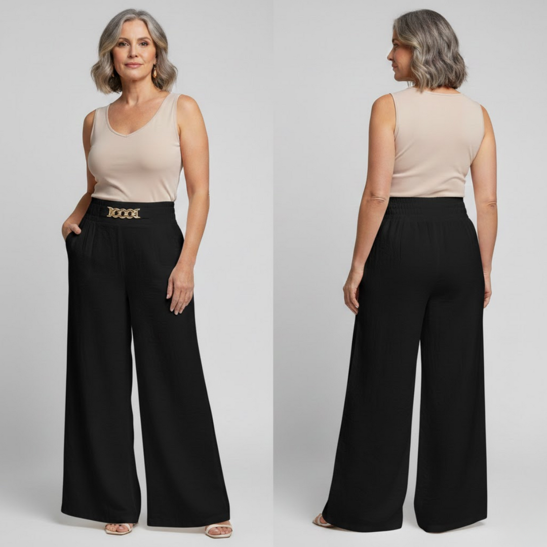 Marta | Pantalón ancho de tiro alto moldeador