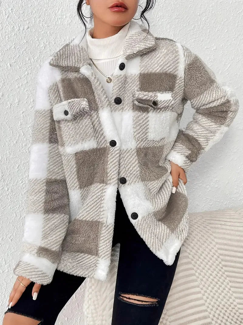 Deolinda | Chaqueta Polar de Cuadros