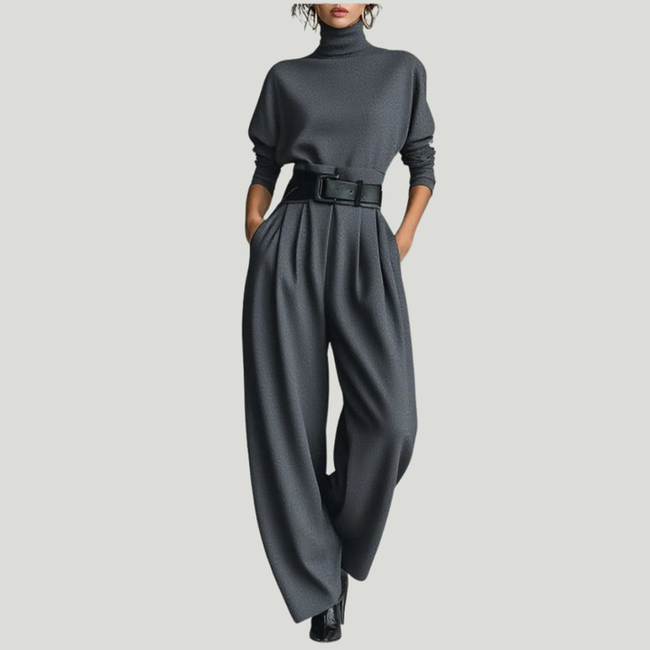 Juliet | Conjunto de suéter de cuello alto y pantalón recto