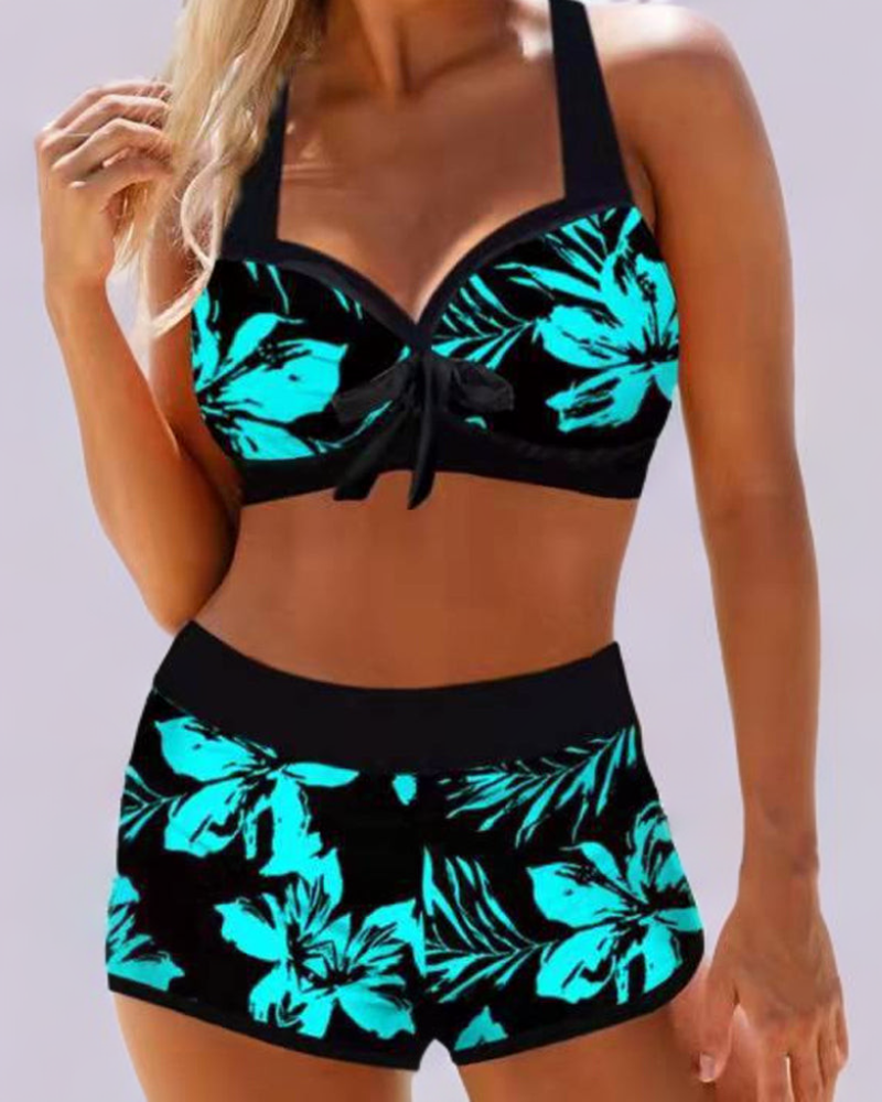Celestina | Traje de baño de cintura alta con estampado floral