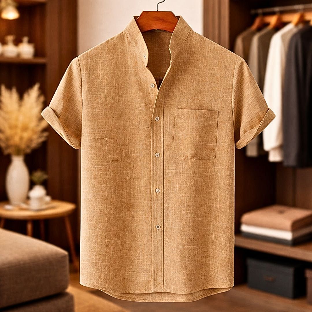 Carlos | Camisa de Lino de Manga Corta