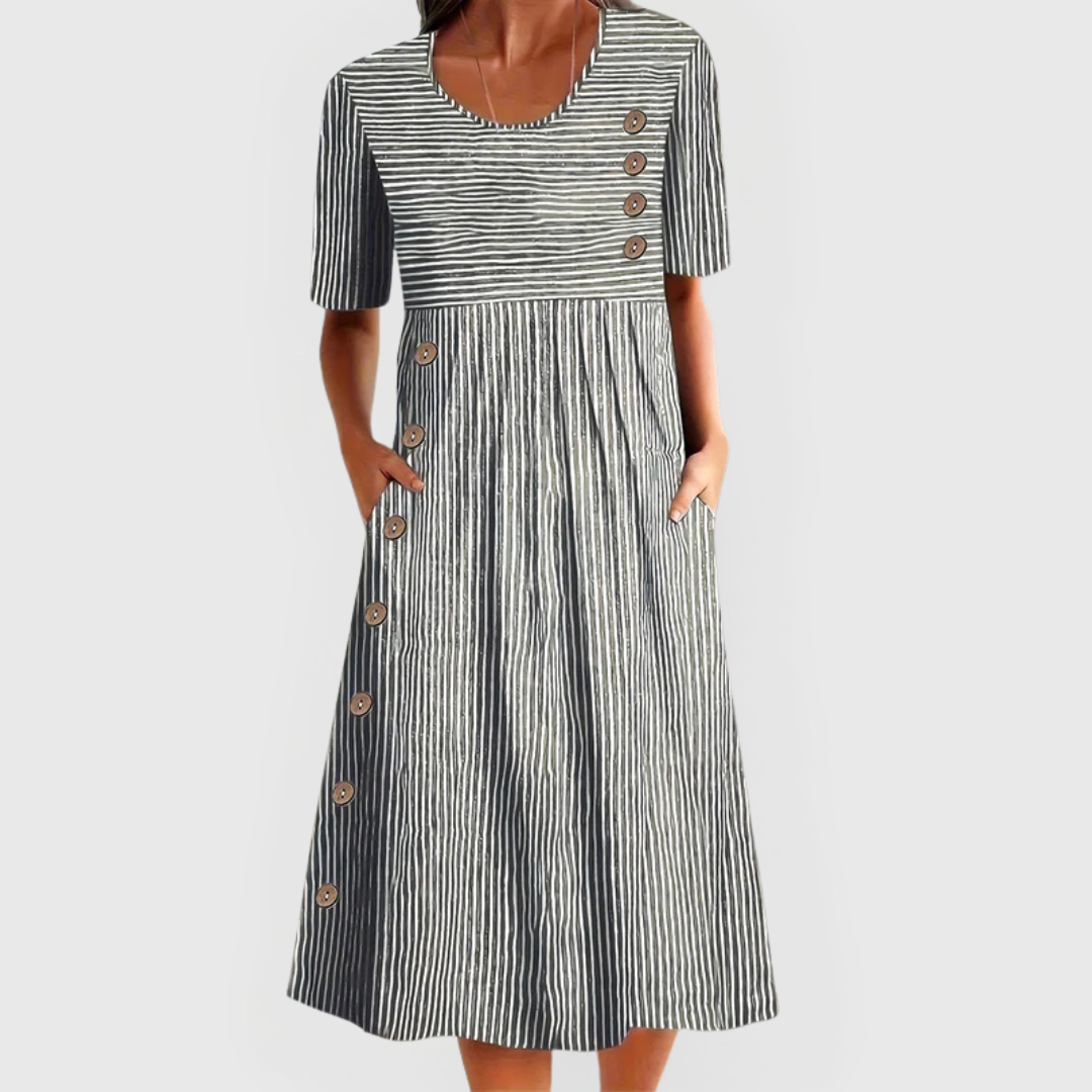 Daniela | Vestido Midi Rayado