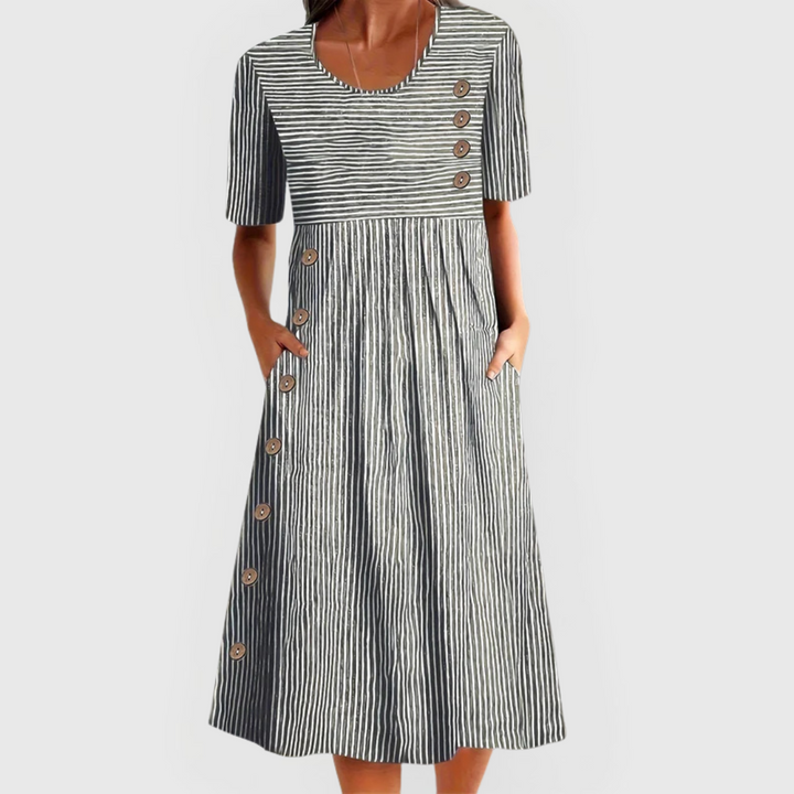 Daniela | Vestido Midi Rayado