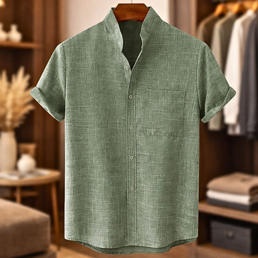 Carlos | Camisa de Lino de Manga Corta