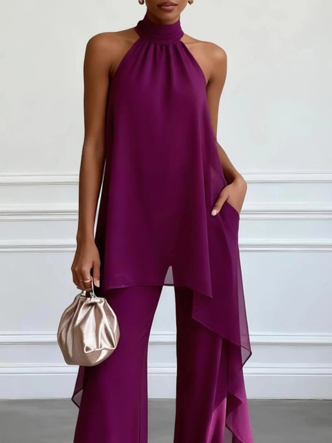 Soledad | Conjunto Elegante Halter con Pantalones