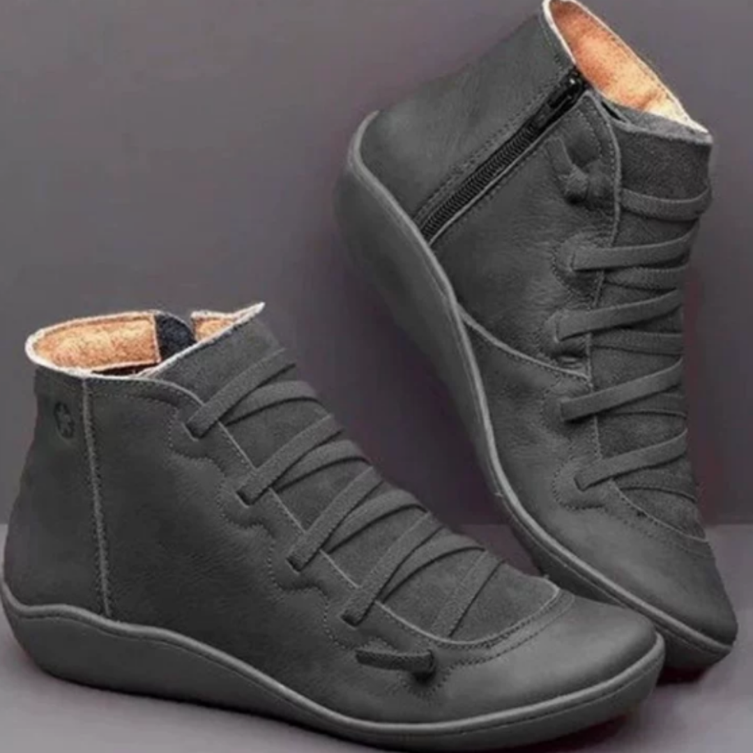 Hipólita | Botines de Mujer con Cordones y Suela de Cuña