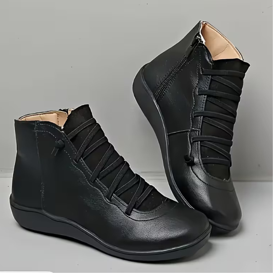 Hipólita | Botines de Mujer con Cordones y Suela de Cuña