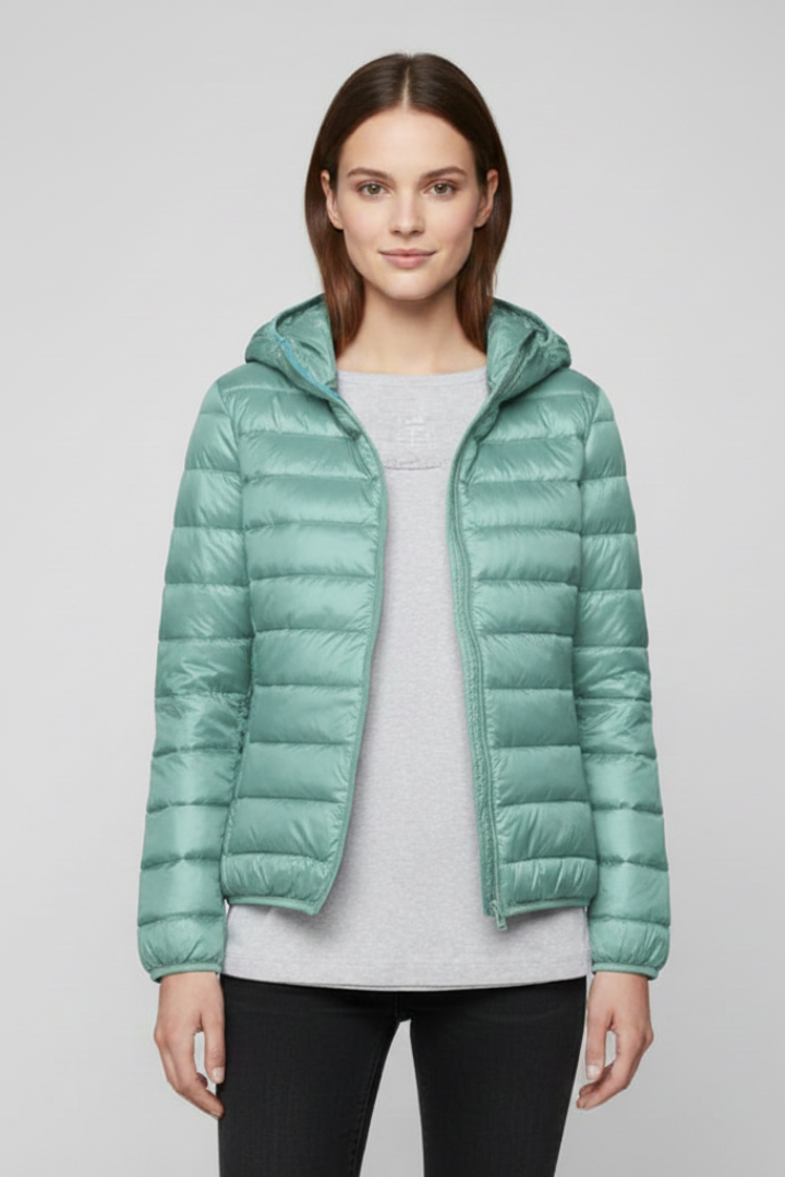 Oliva | Chaqueta Acolchada de Mujer con Capucha y Cremallera
