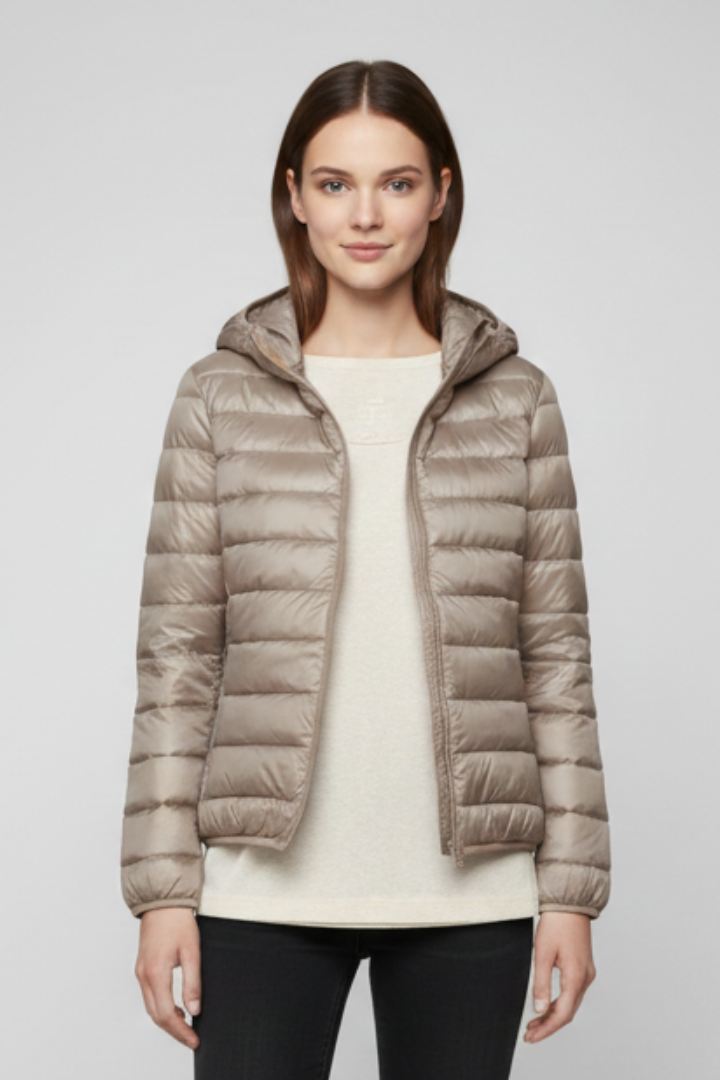 Oliva | Chaqueta Acolchada de Mujer con Capucha y Cremallera