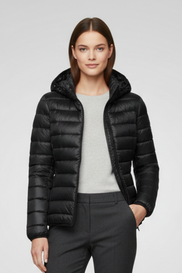 Oliva | Chaqueta Acolchada de Mujer con Capucha y Cremallera