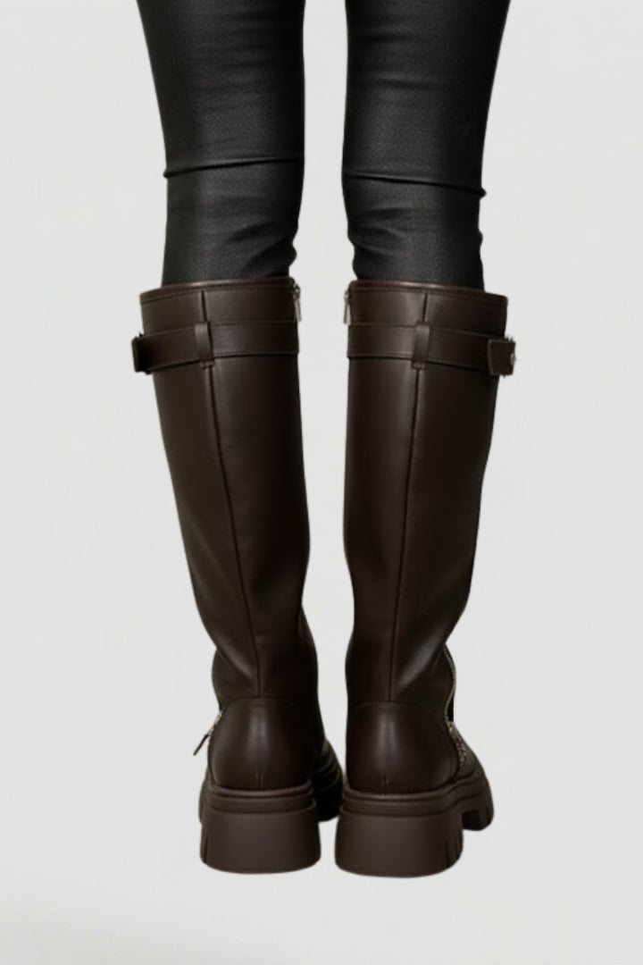 Venancia | Botas Altas de Mujer con Plataforma y Cremallera