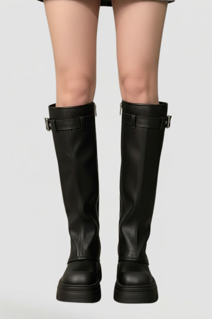 Venancia | Botas Altas de Mujer con Plataforma y Cremallera