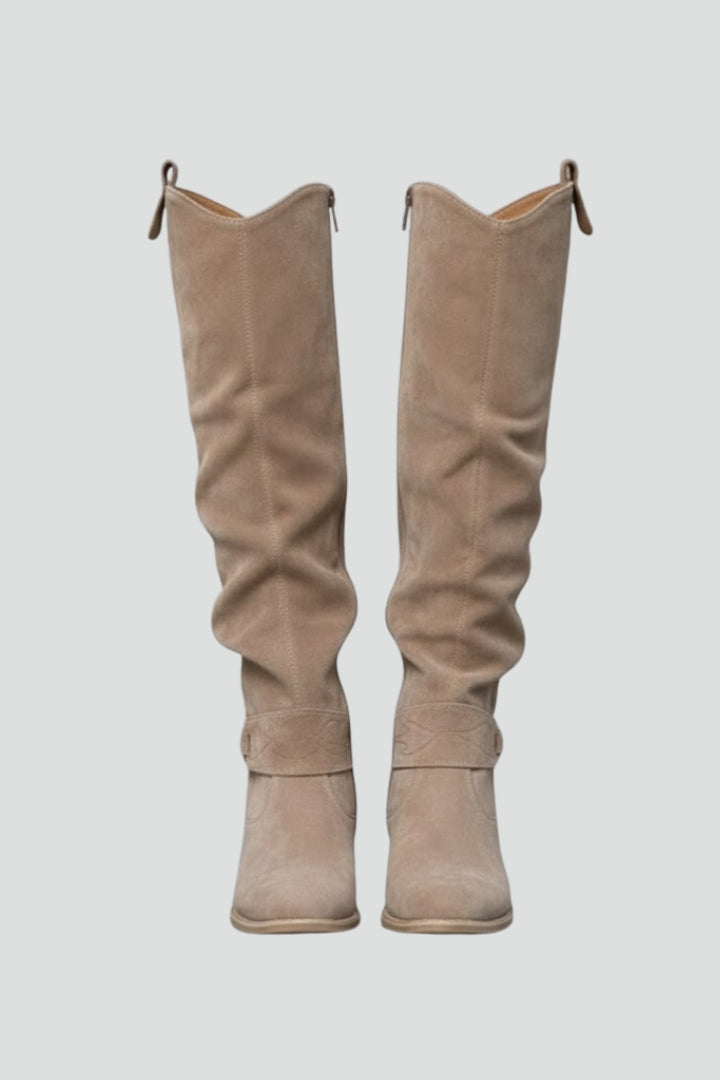 Remigia | Botas Altas de Mujer sobre la Rodilla con Pliegues