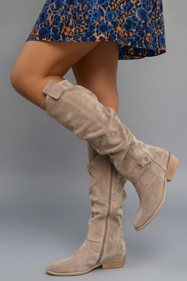 Remigia | Botas Altas de Mujer sobre la Rodilla con Pliegues