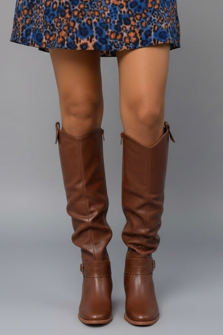 Remigia | Botas Altas de Mujer sobre la Rodilla con Pliegues