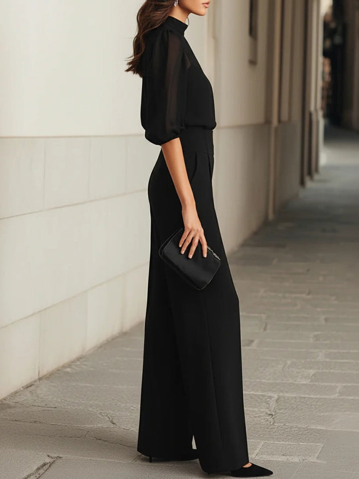 Socorro | Conjunto de Top y Pantalones de Pierna Ancha de Tres Piezas